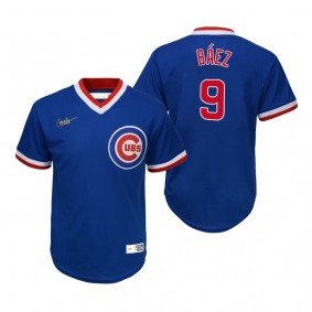 Youth Chicago Cubs Javier Baez Nike Royal Cooperstown Collection Road Jersey