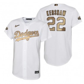 Youth Los Angeles Dodgers Clayton Kershaw White Replica Jersey 2022 MLB All-Star Game