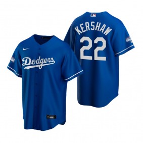 Youth Los Angeles Dodgers Clayton Kershaw Royal 2020 World Series Champions Replica Jersey