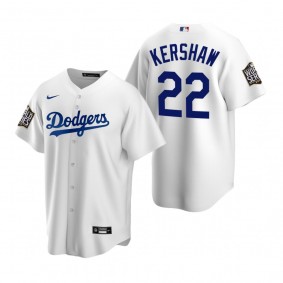 Youth Los Angeles Dodgers Clayton Kershaw White 2020 World Series Replica Jersey