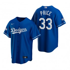 Youth Los Angeles Dodgers David Price Royal 2020 World Series Champions Replica Jersey