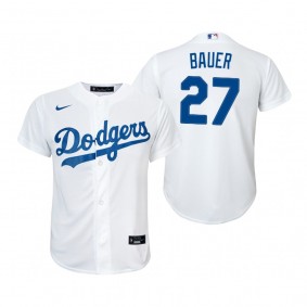 Youth Los Angeles Dodgers Trevor Bauer Nike White Replica Home Jersey