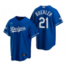 Youth Los Angeles Dodgers Walker Buehler Royal 2020 World Series Champions Replica Jersey