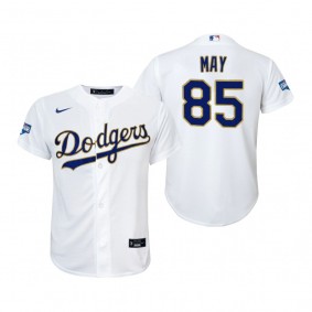 Youth Dodgers Dustin May White Gold 2021 Gold Program Replica Jersey