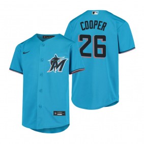 Youth Miami Marlins Garrett Cooper Nike Blue Replica Jersey