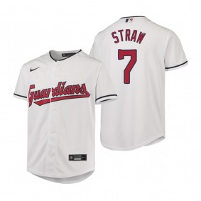 Youth Cleveland Guardians Myles Straw Nike White Replica Jersey