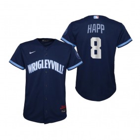 Youth Chicago Cubs Ian Happ Nike Navy 2021 City Connect Replica Jersey