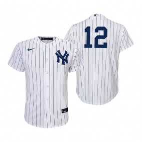 Youth New York Yankees Isiah Kiner-Falefa Nike White Navy Replica Home Jersey