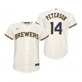 Youth Milwaukee Brewers Jace Peterson Nike Cream Replica Home Jersey