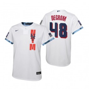 Youth New York Mets Jacob deGrom Nike White 2021 MLB All-Star Game Jersey