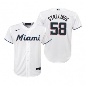 Youth Miami Marlins Jacob Stallings Nike White Replica Home Jersey