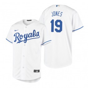 Youth Kansas City Royals JaCoby Jones Nike White Replica Home Jersey