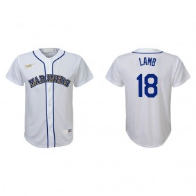 Youth Mariners Jake Lamb White Cooperstown Collection Jersey