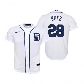 Youth Detroit Tigers Javier Baez Nike White Replica Home Jersey
