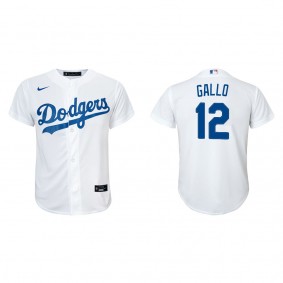 Youth Dodgers Joey Gallo White Replica Home Jersey