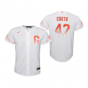 Youth San Francisco Giants Johnny Cueto Nike White 2021 City Connect Replica Jersey