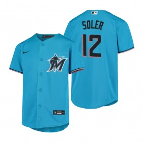 Youth Miami Marlins Jorge Soler Nike Blue Replica Jersey