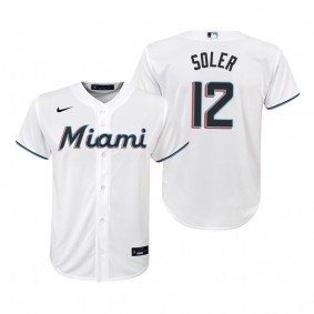 Youth Miami Marlins Jorge Soler Nike White Replica Home Jersey