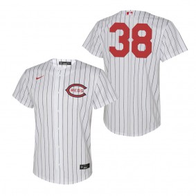 Youth Reds Justin Dunn White 2022 Field of Dreams Replica Jersey