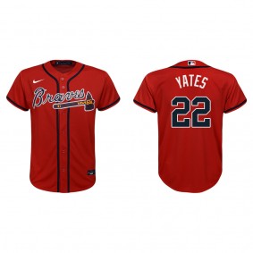 Youth Braves Kirby Yates Red Replica Alternate Jersey