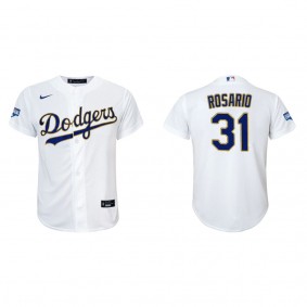 Youth Los Angeles Dodgers Amed Rosario White Gold Gold Program Replica Jersey