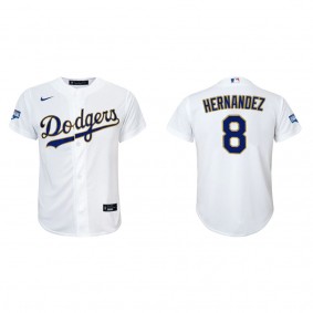 Youth Los Angeles Dodgers Enrique Hernandez White Gold Gold Program Replica Jersey