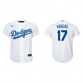 Youth Miguel Vargas Los Angeles Dodgers White Replica Home Jersey