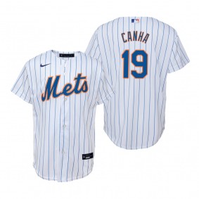 Youth New York Mets Mark Canha Nike White Replica Home Jersey