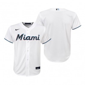 Youth Miami Marlins Nike White Replica Home Jersey