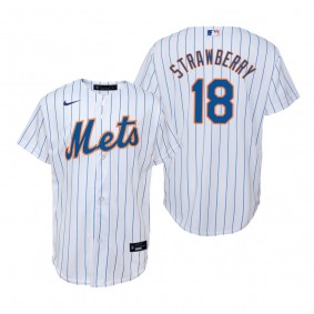 Youth New York Mets Darryl Strawberry Nike White Replica Home Jersey