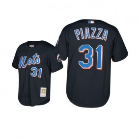 Mike Piazza New York Mets #31 Black Cooperstown Collection Mesh Batting Practice Mitchell & Ness Jersey Youth