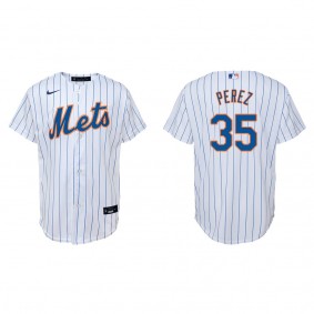 Youth Mets Michael Perez White Replica Home Jersey