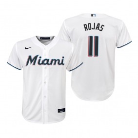 Youth Miami Marlins Miguel Rojas Nike White Replica Home Jersey