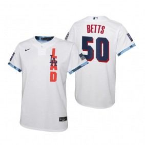 Youth Los Angeles Dodgers Mookie Betts Nike White 2021 MLB All-Star Game Jersey