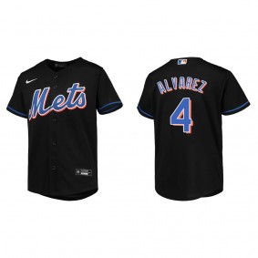 Youth New York Mets Francisco Alvarez Black Replica Alternate Jersey