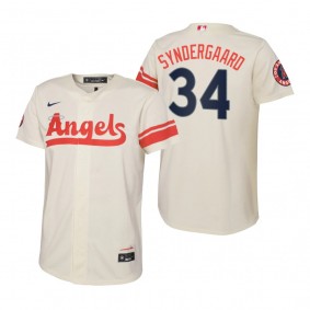 Youth Los Angeles Angels Noah Syndergaard Nike Cream 2022 City Connect Replica Jersey