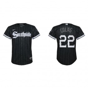 Youth Oscar Colas Chicago White Sox Black City Connect Replica Jersey