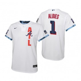 Youth Atlanta Braves Ozzie Albies Nike White 2021 MLB All-Star Game Jersey