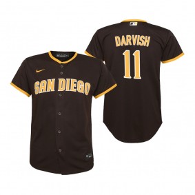 Youth San Diego Padres Yu Darvish Nike Brown Replica Road Player Jersey