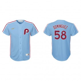 Youth Seranthony Dominguez Philadelphia Phillies Light Blue Cooperstown Collection Jersey