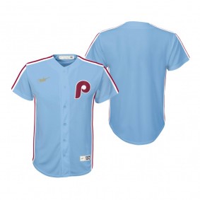 Youth Philadelphia Phillies Nike Light Blue Cooperstown Collection Road Jersey