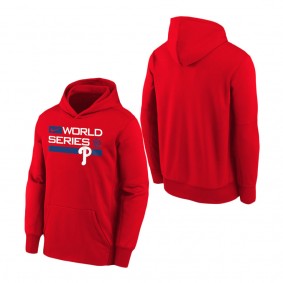 Youth Philadelphia Phillies Red 2022 World Series Authentic Collection Dugout Thermal Fleece Pullover Hoodie