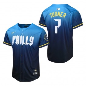 Youth Philadelphia Phillies Trea Turner Blue 2024 City Connect Limited Player Jersey