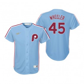 Youth Philadelphia Phillies Zack Wheeler Nike Light Blue Cooperstown Collection Road Jersey