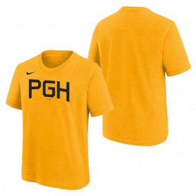 Youth Pittsburgh Pirates Gold 2023 City Connect Wordmark T-Shirt