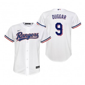 Youth Texas Rangers Steven Duggar White Replica Home Jersey