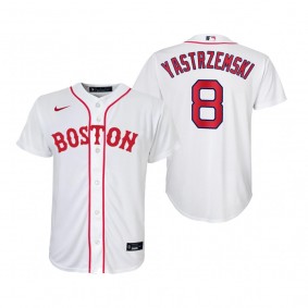 Youth Boston Red Sox Carl Yastrzemski Nike White 2021 Patriots' Day Replica Jersey