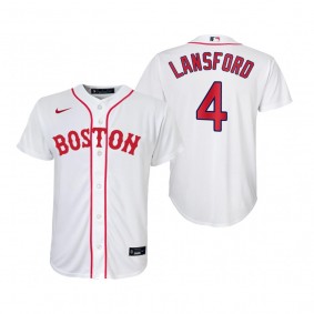 Youth Boston Red Sox Carney Lansford Nike White 2021 Patriots' Day Replica Jersey