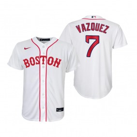 Youth Boston Red Sox Christian Vazquez Nike White 2021 Patriots' Day Replica Jersey