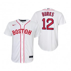 Youth Boston Red Sox Ellis Burks Nike White 2021 Patriots' Day Replica Jersey